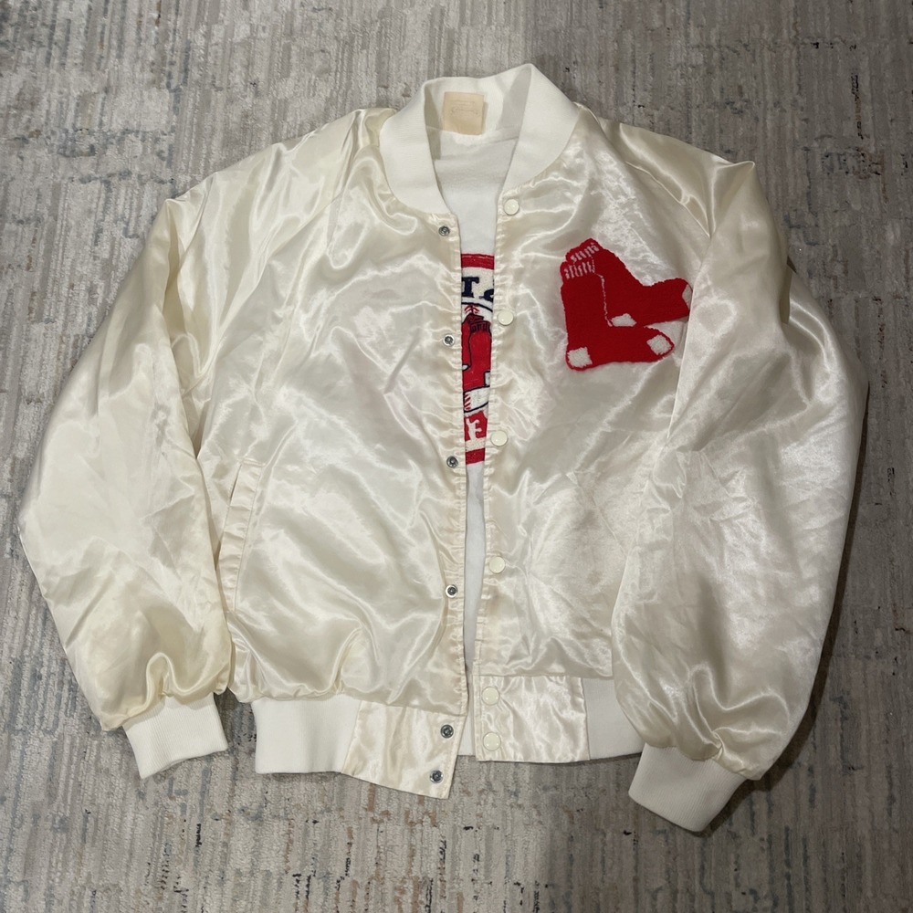 Vintage  Boston Red Sox Starter Satin Jacket Quilted Men's L Rare color